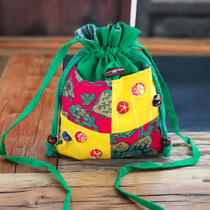 Yunnan ethnic style patchy bag pumpkin vintage Wild Women bag shoulder shoulder bag coin wallet mobile phone bag