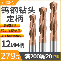 Tungsten Steel Drill Bit Plus Hard Coat 12 Shank High Precision Engraving Machine Numerical Control Punching Cast Iron Alloy Twist Drill Milling Cutter