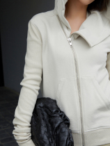 Z boss dark black printed pattern wizard hoodie sweatshirt ribbed extra long pile sleeves straight oblique zipper hoodie for women