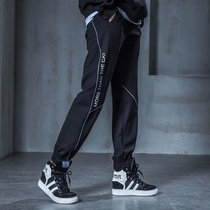 M Home Boomer Hip Hop Street Casual Pants Women 2022 New Bunch legs Conspicuant Loose Handsome Sports Wind Women Pants