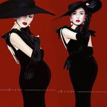 New exhibition Pregnant Woman Photos Clothing Black Heben Wind Sexy Minimalist Gown Movie web Red Written True Photography Long Dress