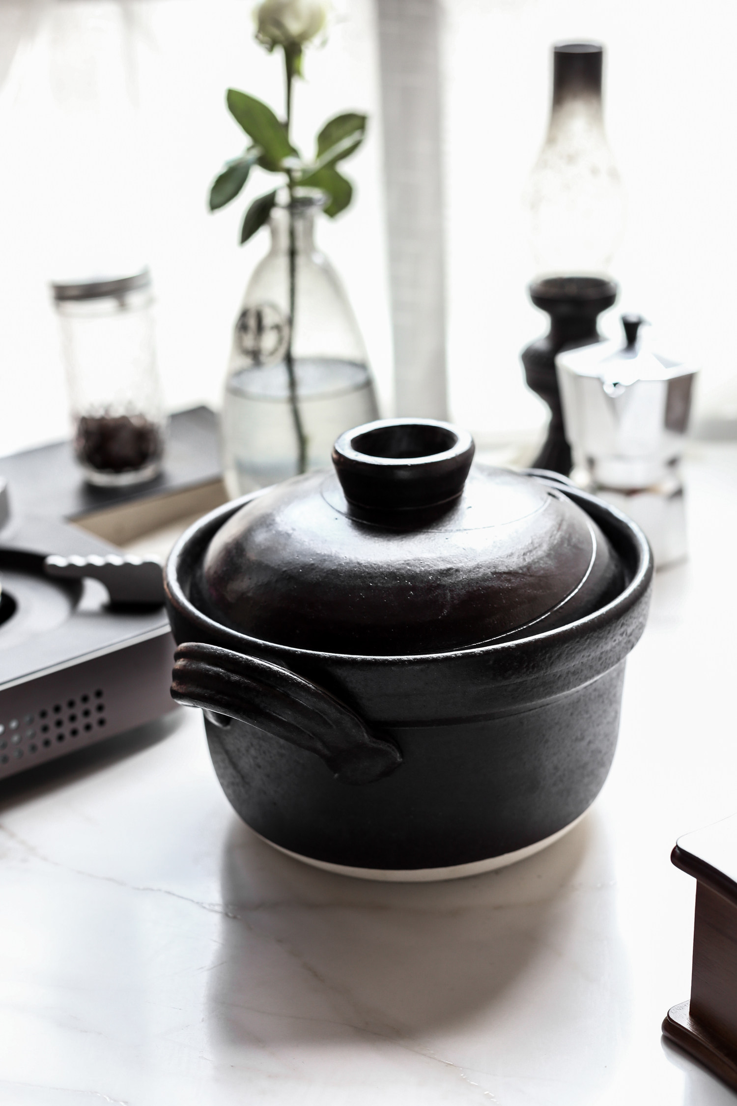 外贸出口日本黑砂锅孕妇砂锅双层米饭锅日式土锅宜兴粗陶砂锅雕刻时光