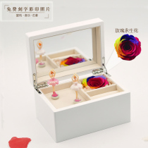 Music box Music box Wooden rotating ballet creative girl birthday gift Childrens Valentines Day gift customization