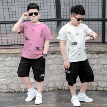 Fat Boy Summer 2020 New loose fat fat big short sleeve set Boys Big Boy widen sports two-piece set