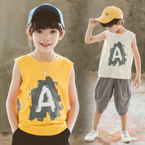 Boys vest wear thin cotton cotton in summer children in summer children loose sleeveless T-shirt cool tide