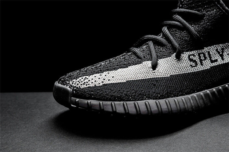 adidas yeezy 350 v2 boost 黑白 椰子跑鞋 black white by1604