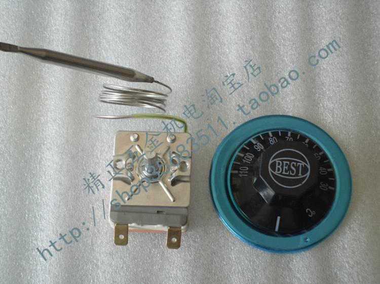 开水器温控开关 旋钮温控开关 220v16a 30-110度侧双脚 加长探头