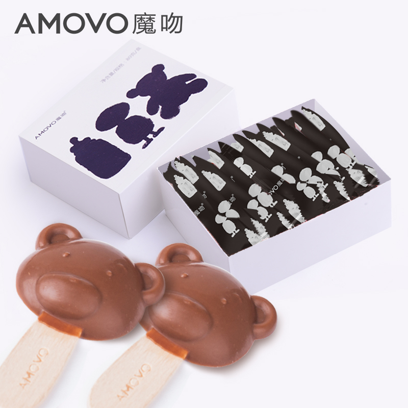 amovo魔吻牛奶熊巧克力手工棒棒糖礼盒装创意生日diy情人节礼物产品展示图3