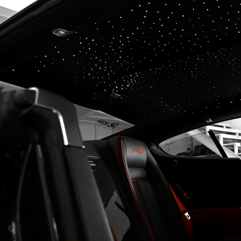热核定制 汽车星空顶改装星光顶饰alcantara翻毛皮顶棚改装定制