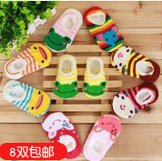 Newborn baby socks cotton spring and autumn summer childrens socks men and womens baby socks shoes cartoon non-slip loose three-dimensional socks