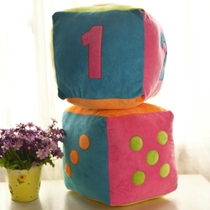 Cube digital color dice doll dots sieve cube pillow plush toy young children teaching props