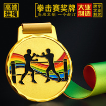 Boxing medals customized metal medals listed Championship Games gold medal gold belt Award honor commemorative card