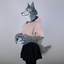 Animal headgear Rhapsody Regsey mask mask gloves Halloween wolf head big gray wolf performance props