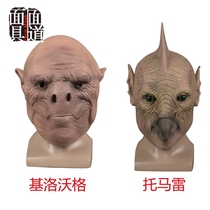 Thomas Rekilovog headgear men and women full face mask green light Halloween funny funny live props