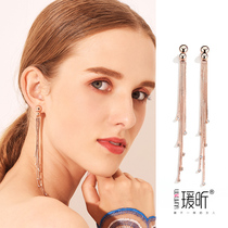 No ear clip female spiral clip earrings female temperament goddess Fan Chaoxian tassel long retro Port wind summer model