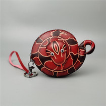 Leather small wallet female student Korean version of the short creative personality mini cute cowhide coin snake key coin purse