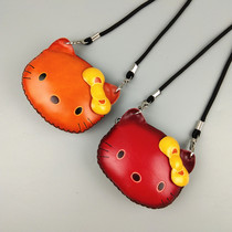 Cute mini leather cartoon oblique cross small bag female coin purse student childrens small backpack coin small wallet cute