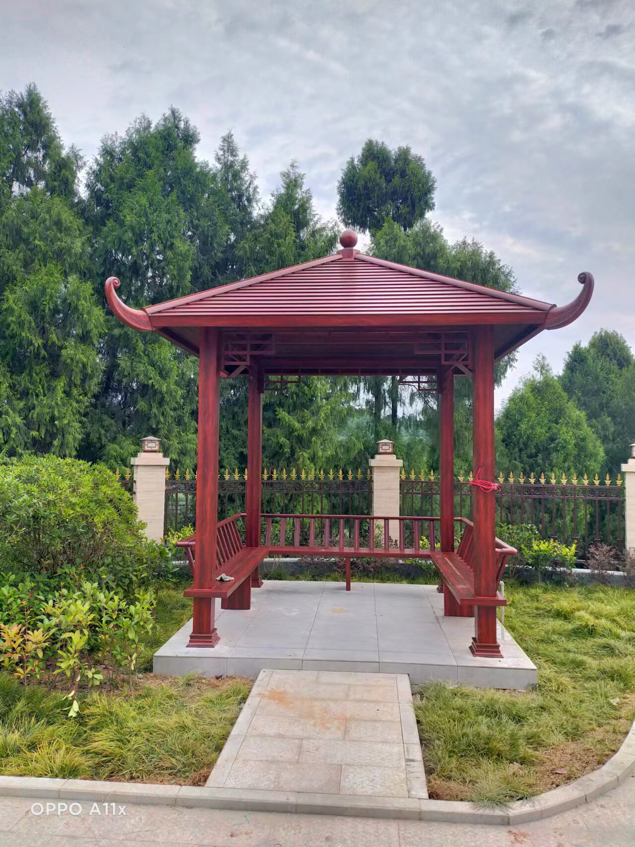 户外铝合金凉亭别墅庭院花园六角凉亭院子室外中式古建楼顶景观亭