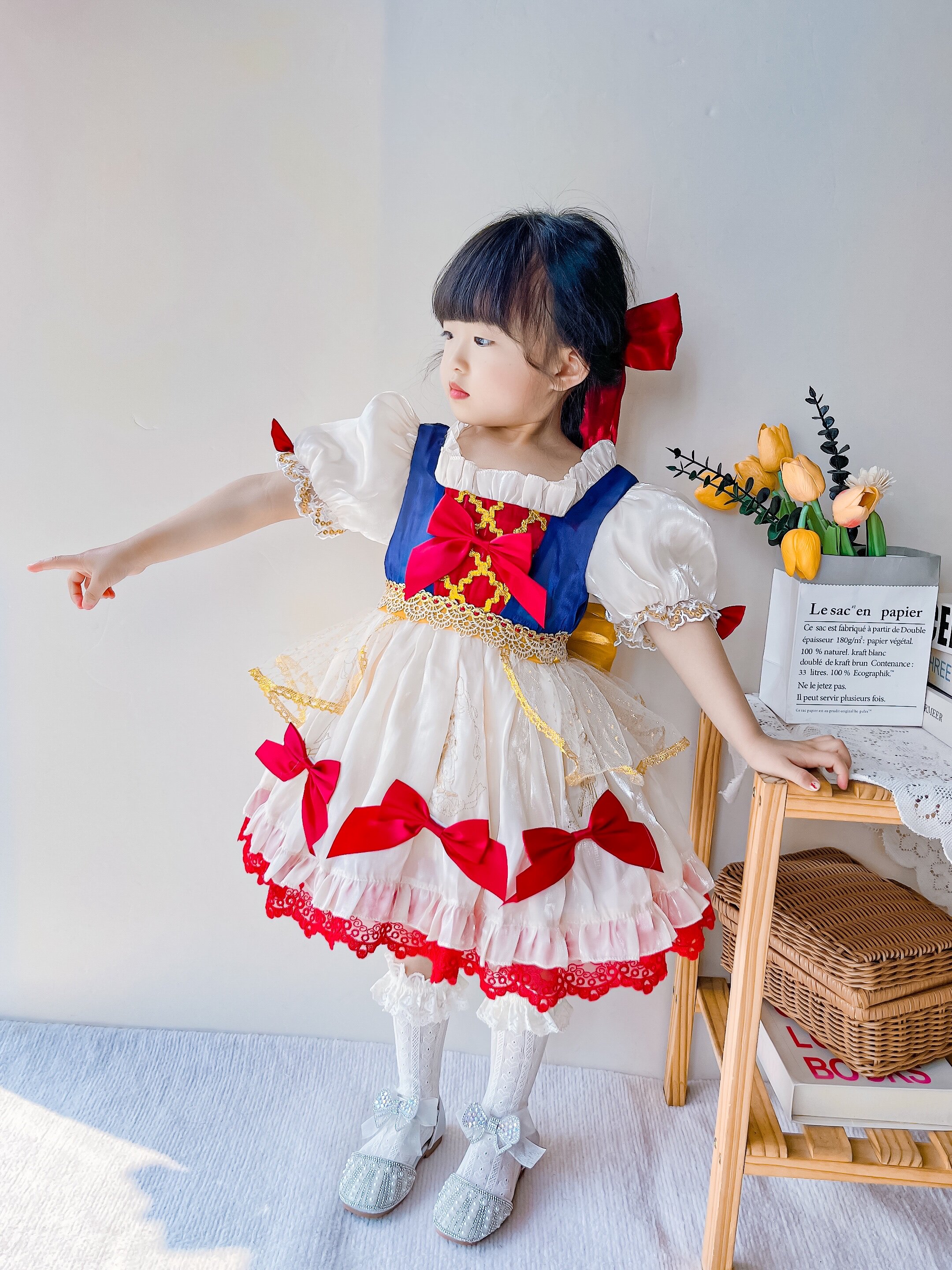 女童洛丽塔lolita裙子儿童夏装白雪公主裙女宝生日周岁礼服连衣裙