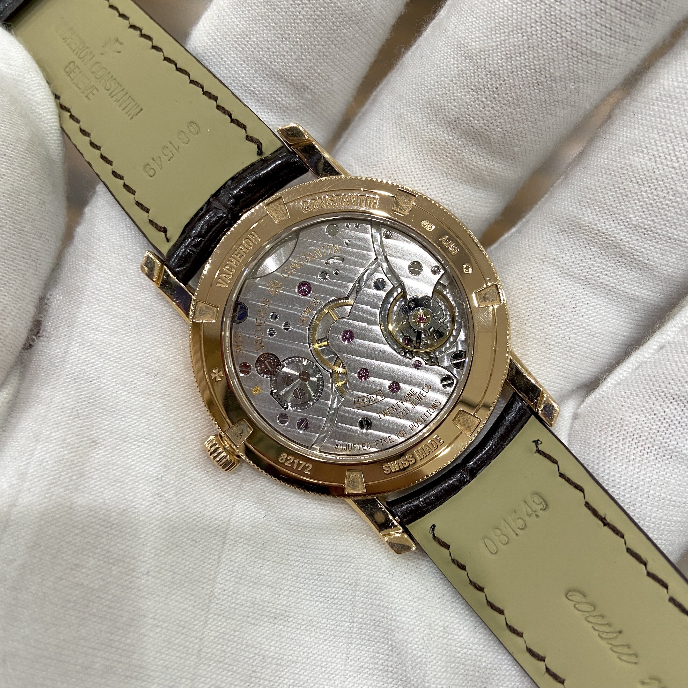 [免费送检][9.5新]江诗丹顿手表男表传袭玫瑰金机械男士腕表82172