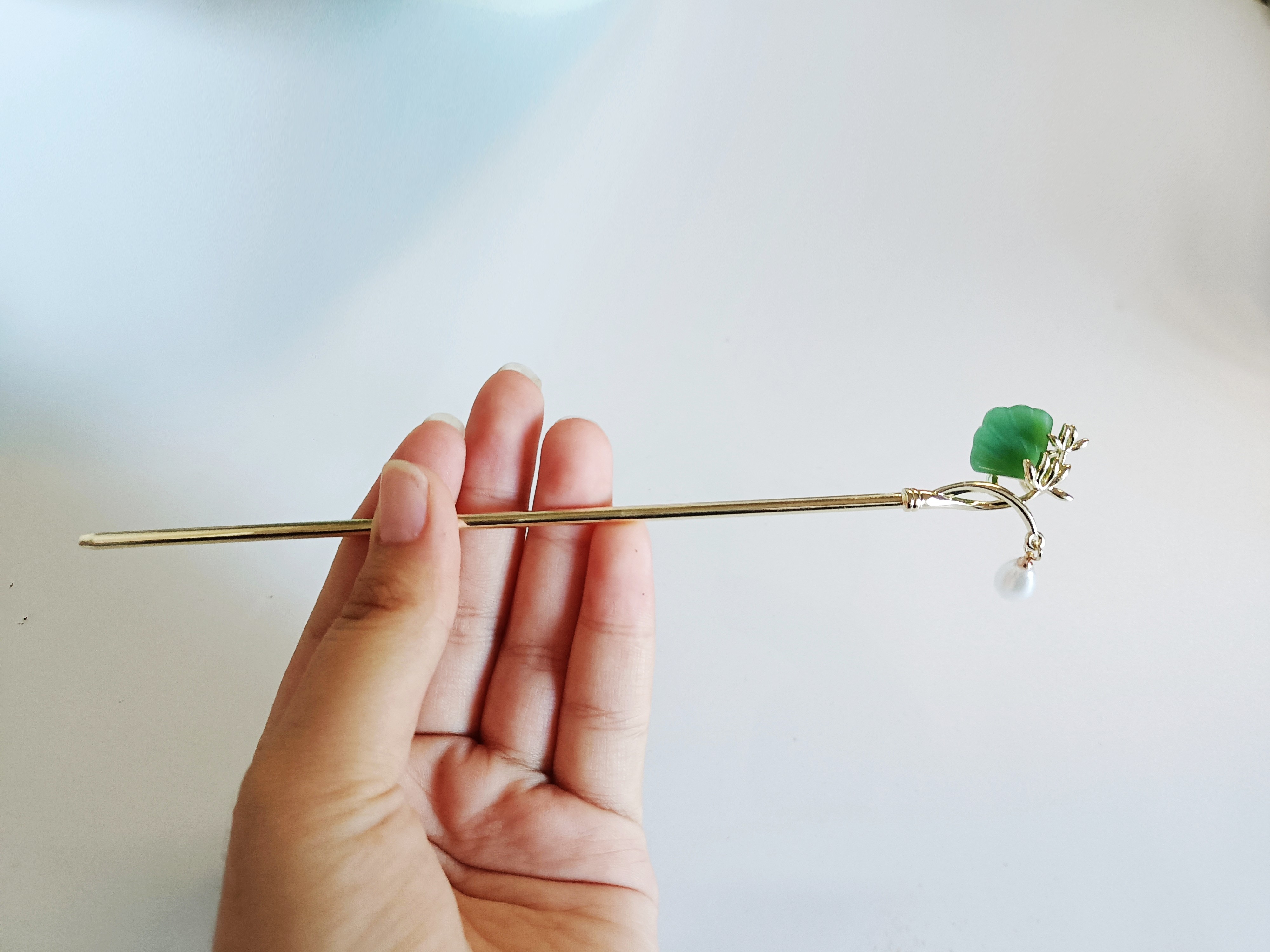 古风银杏叶莲花挽发发簪新款步摇流苏发张后脑勺盘发簪子发钗配饰