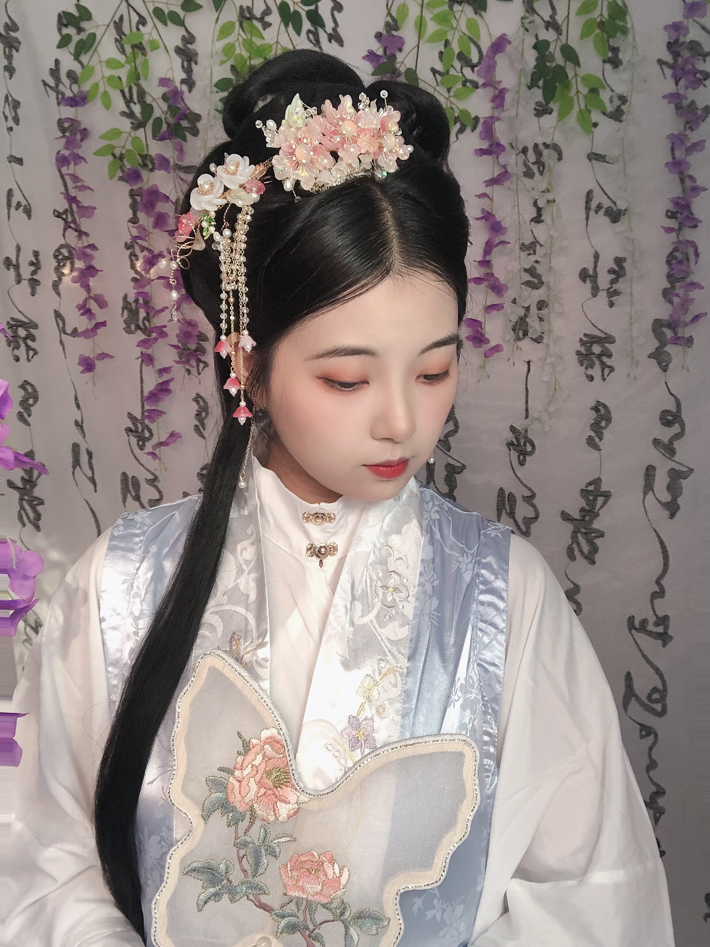 新中式发夹古风发饰花朵流苏边夹中国风发卡古装配饰少女汉服头饰