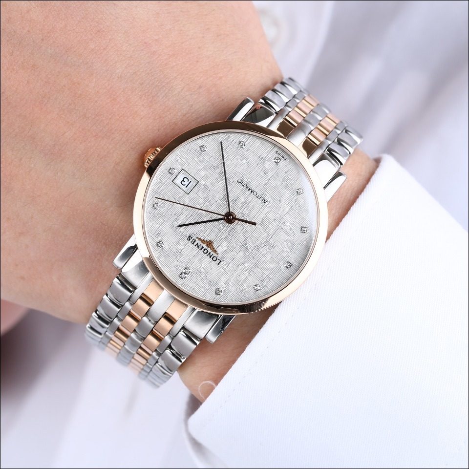 8新]浪琴博雅系列18k玫瑰金精钢自动机械男手表l4.809.5.77.