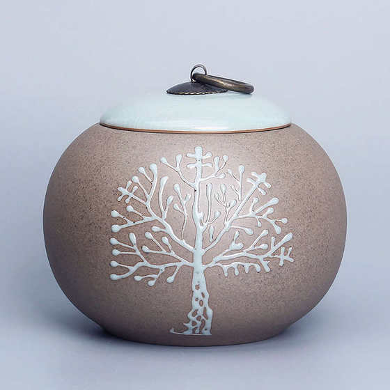 PET URN GUANYIN BODHI TREE 고급 릴리프 씰 수분 방지 고양이와 개 다이 화장 된 항아리 용기 PET URN GUANYIN BODHI TREE 고급 릴리프 씰 수분 방지 고양이와 개 다이 화장 된 항아리 용기