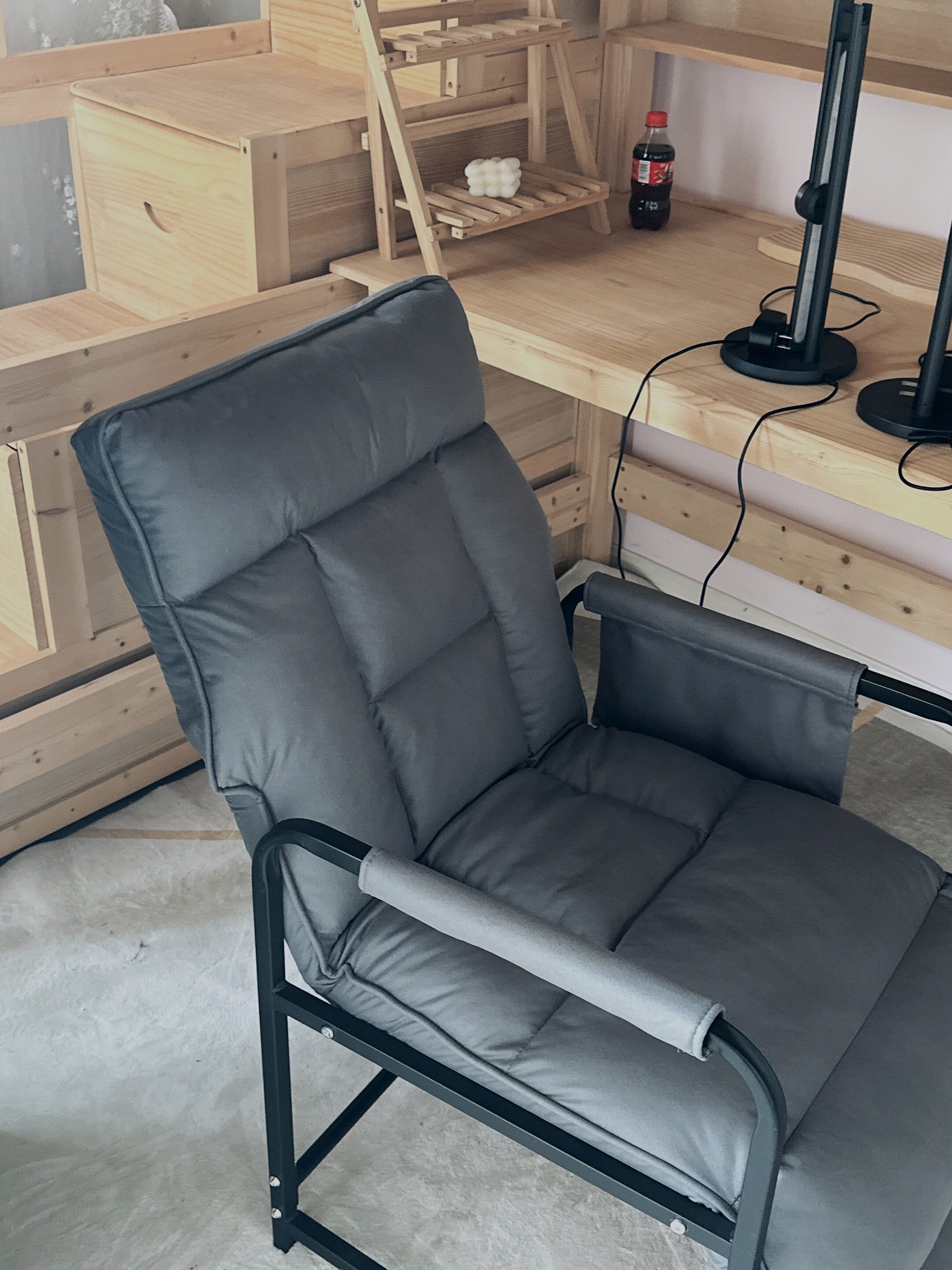 躺椅午休午睡神器办公室折叠靠背椅可坐可躺电脑椅两用懒人沙发椅