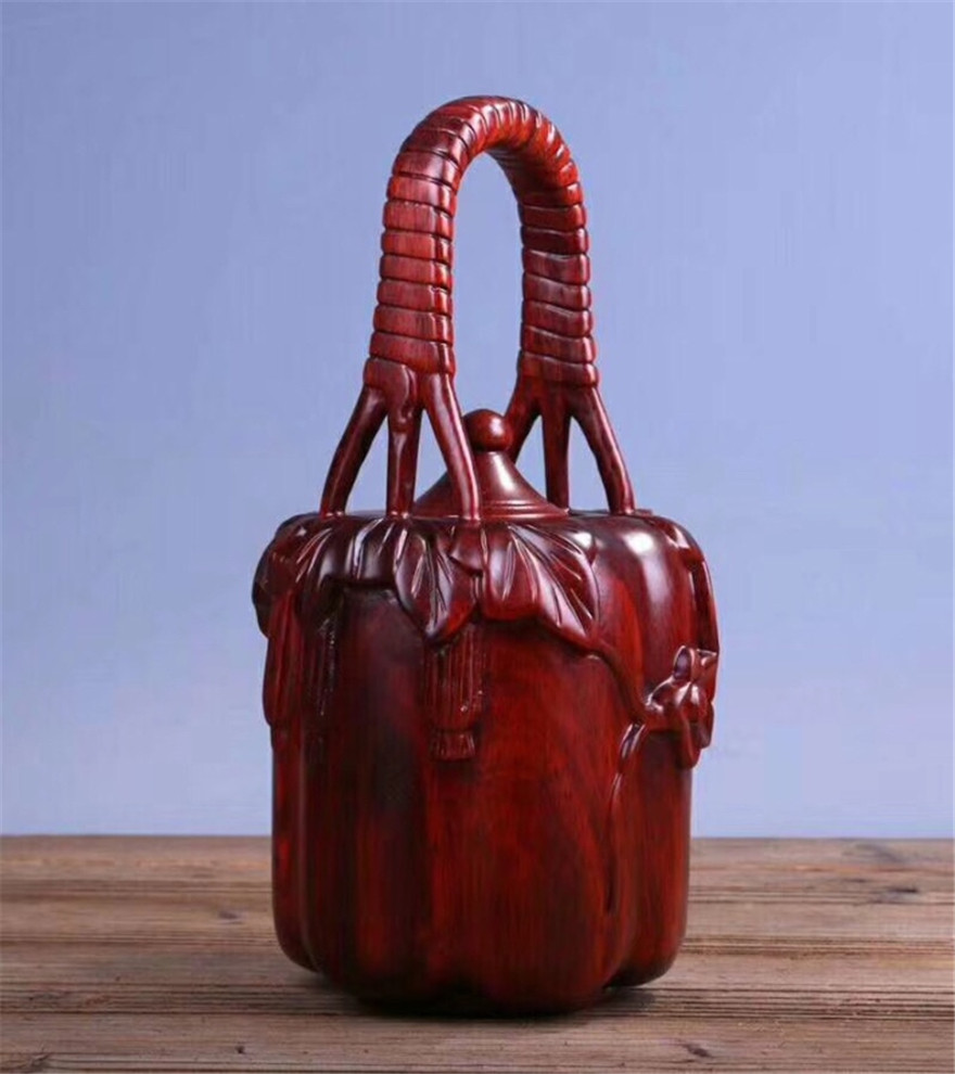 【梅花壶】花梨木摆件木雕小件工艺品礼品办公室家居摆件