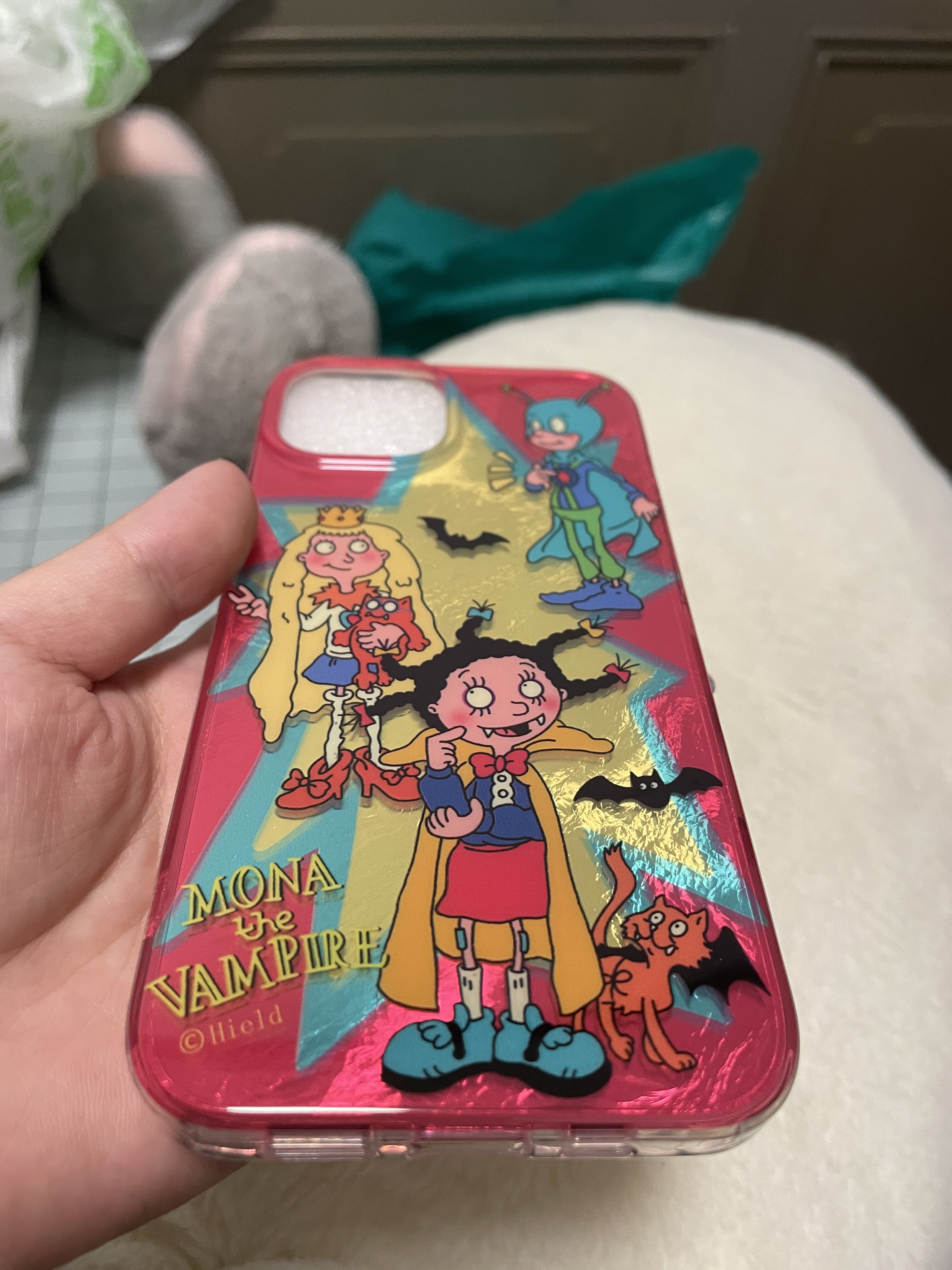 可爱卡通动画小魔女蒙娜适用苹果16手机壳15promax新款iphone14双层