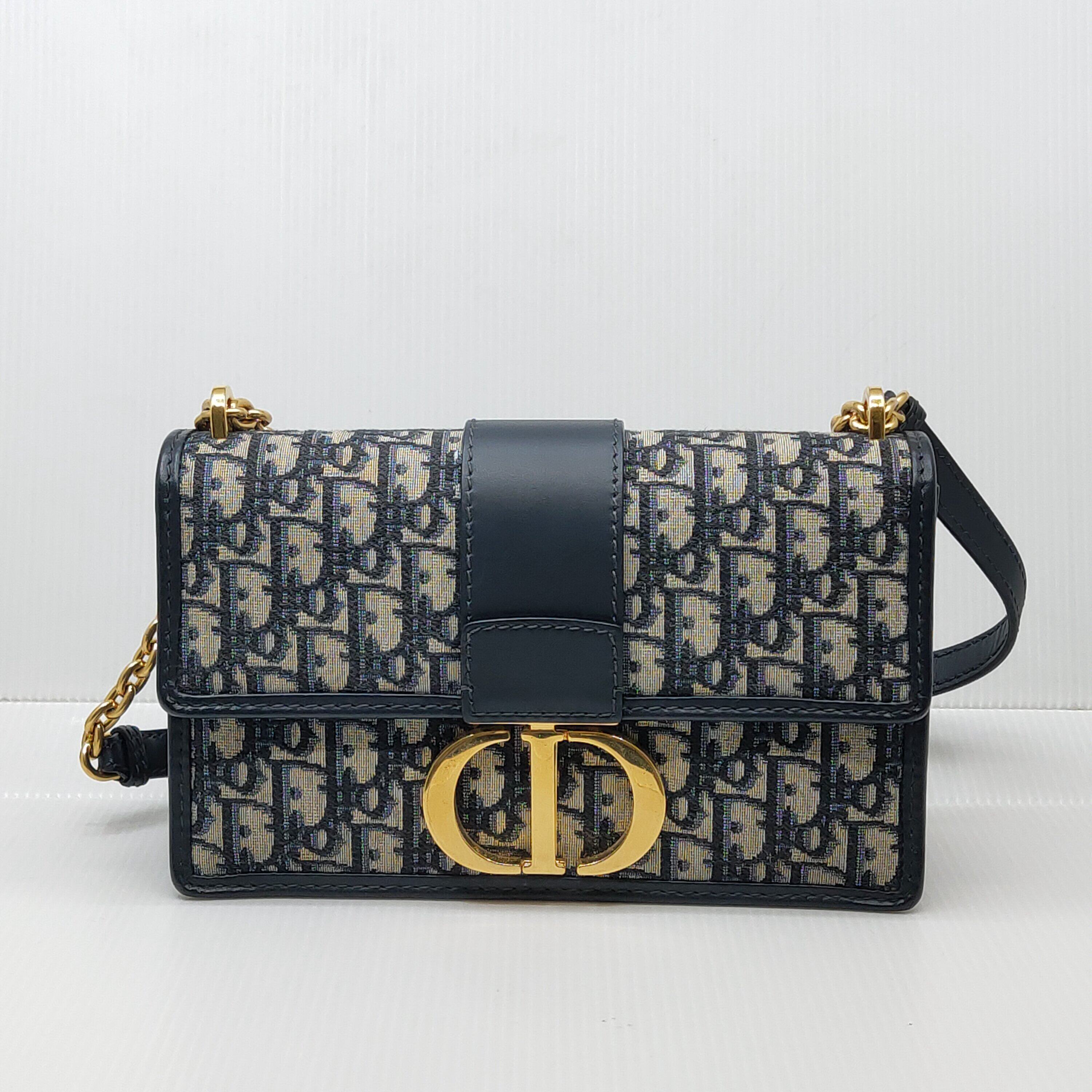 [9.8新]dior/迪奥女士手提单肩斜挎包30 蒙田中号链条盒子包