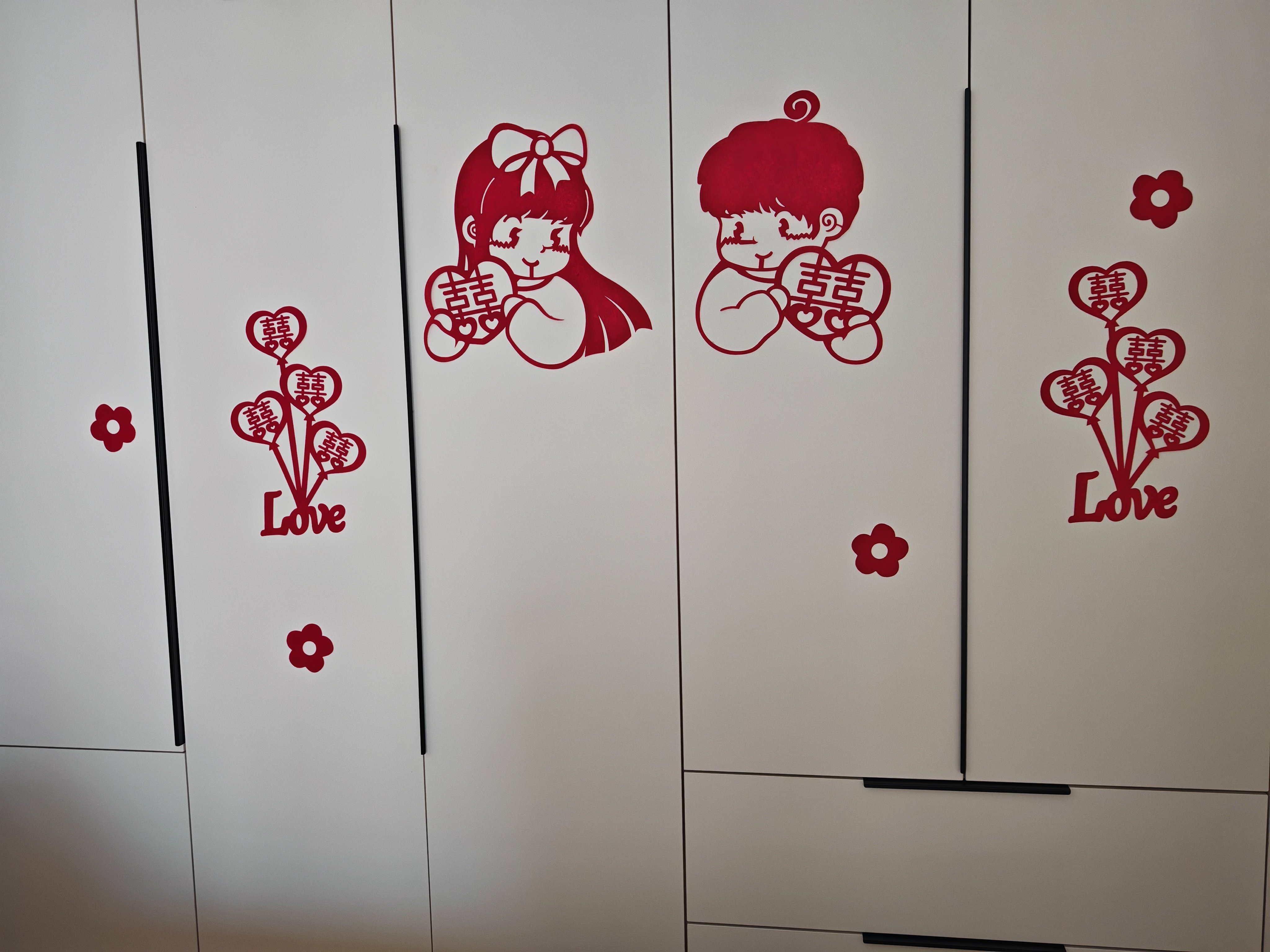 喜字贴结婚专用婚房布置衣柜窗户窗花卧室门贴纸装饰婚礼欢喜囍字