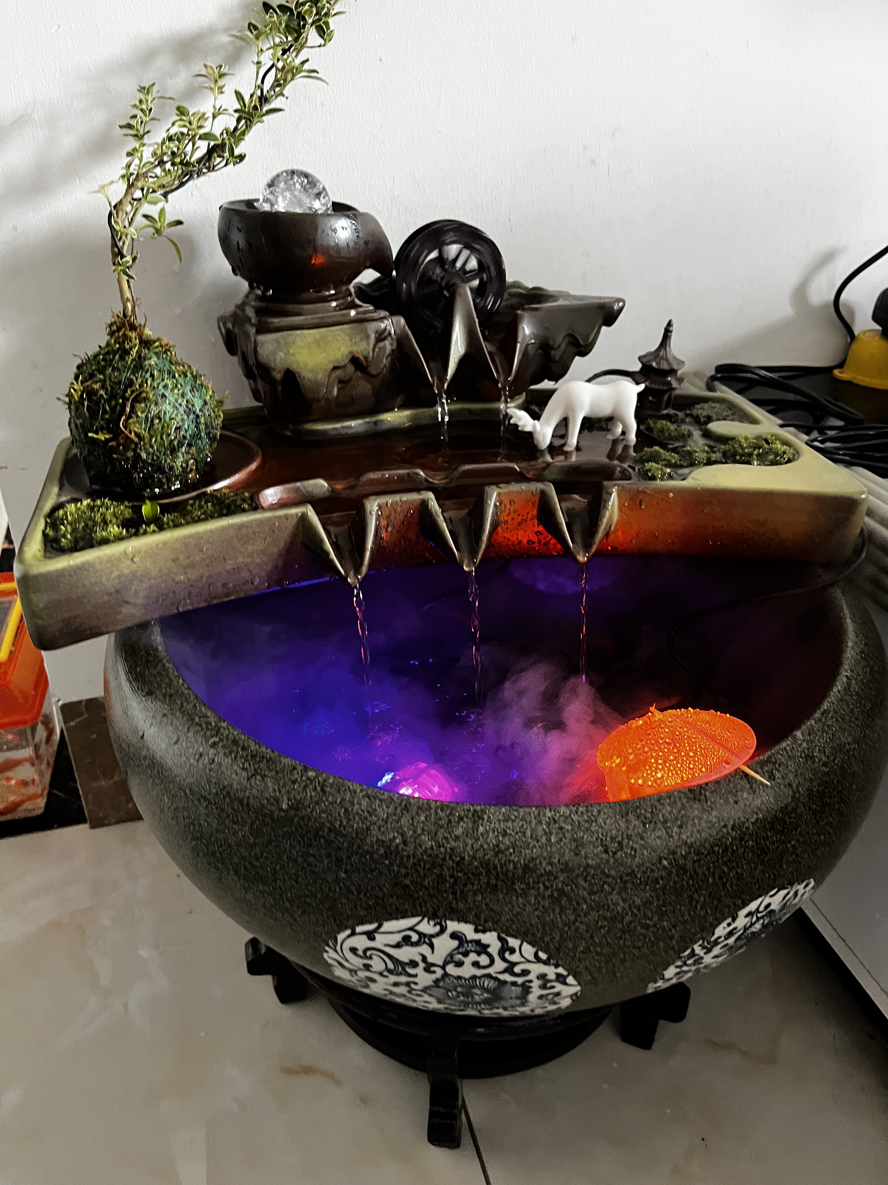 景德镇陶瓷古法鱼缸家用新中式客厅养金鱼乌龟缸睡碗莲荷花专用盆