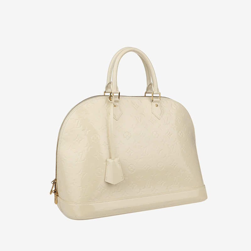 [199元起拍][9.5新]路易威登白色漆皮大号alma女士手提包