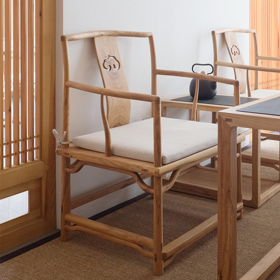 Modern new Chinese dining chairs Tea House Tea Chair Zen Sitting with Old Elm Master Chair Single Chair Simple and Modern Modern new Chinese dining chairs Tea House Tea Chair Zen Sitting with Old Elm Master Chair Single Chair Simple and Modern