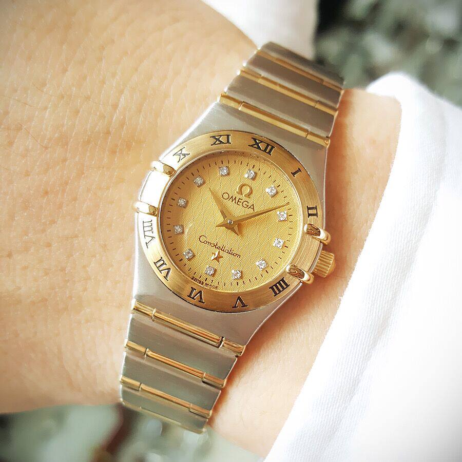 【市场价3折】9.8新欧米茄星座系列石英机芯手表女士正品18k黄金