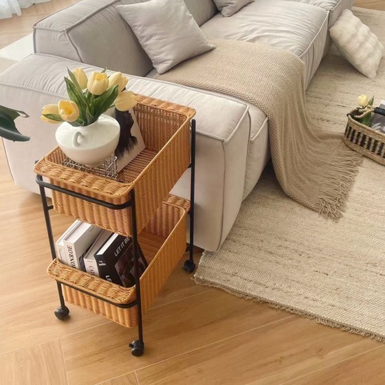 Storage rack Snack storage rack trolley floor-standing living room sofa side moving push and pull bathroom bathroom storage basket
Storage rack Snack storage rack trolley floor-standing living room sofa side moving push and pull bathroom bathroom storage basket
