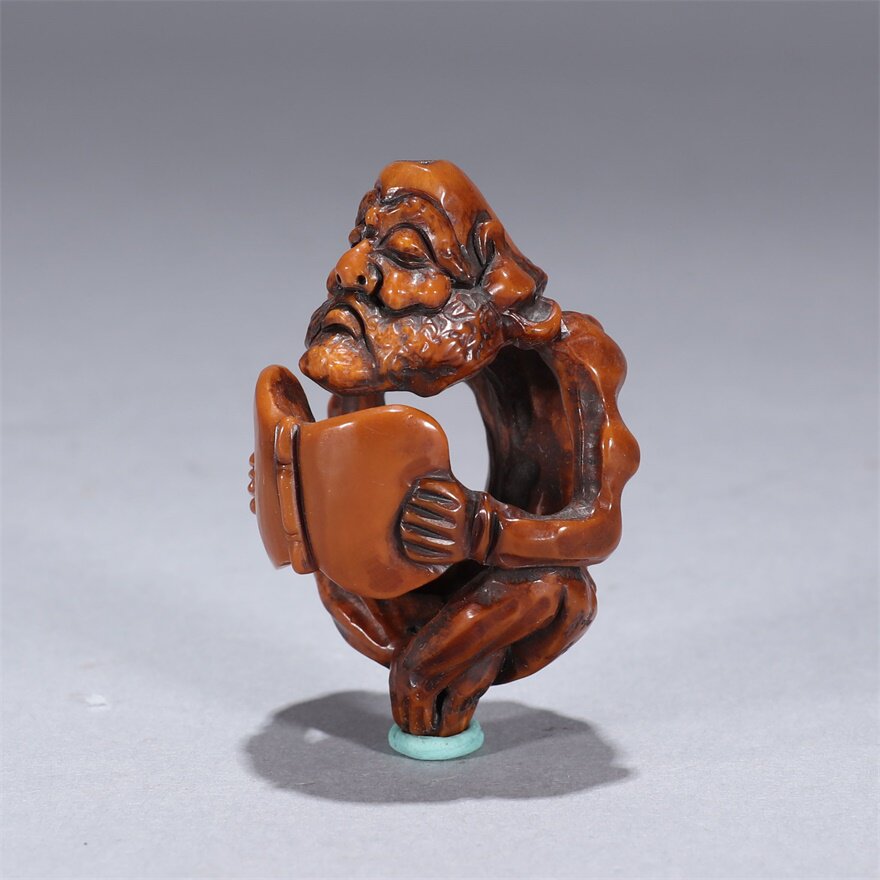 【鬼市】核雕人物挂件 m0775