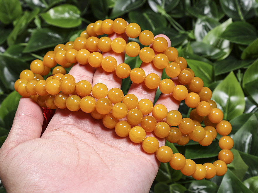 免保【滚滚来财】精品收藏天然黄玛瑙项链267.5克