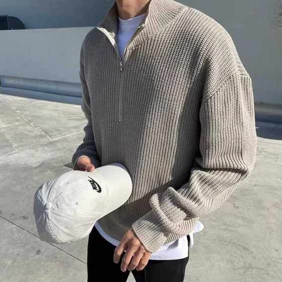 Men's autumn half-zipper cardigan sweater men's trendy handsome versatile collar knitted top turtleneck jacket
Men's autumn half-zipper cardigan sweater men's trendy handsome versatile collar knitted top turtleneck jacket