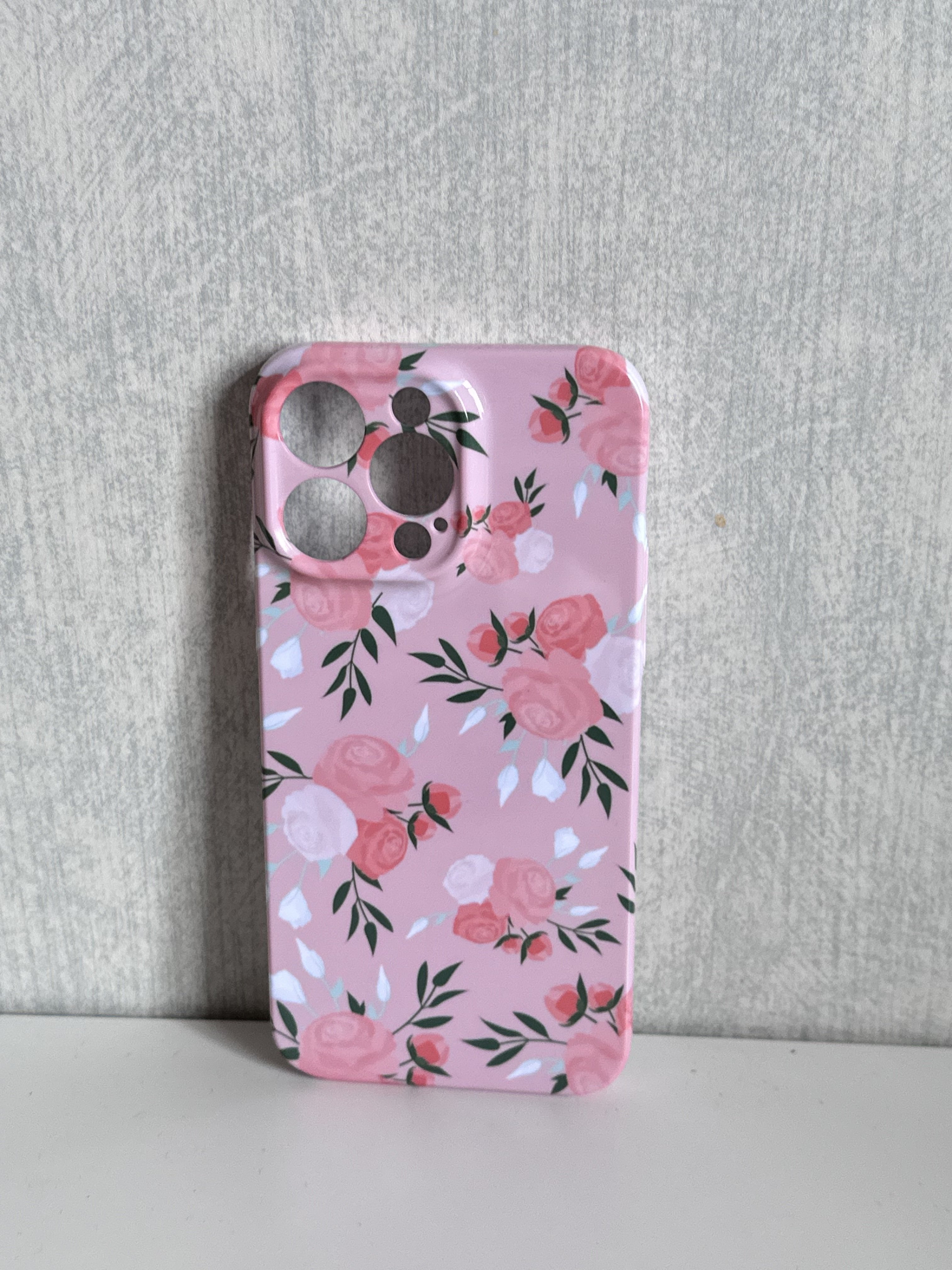 红米荣耀iphone13 16手机壳硬15 12 11小众粉色涂鸦花朵14promax菲林