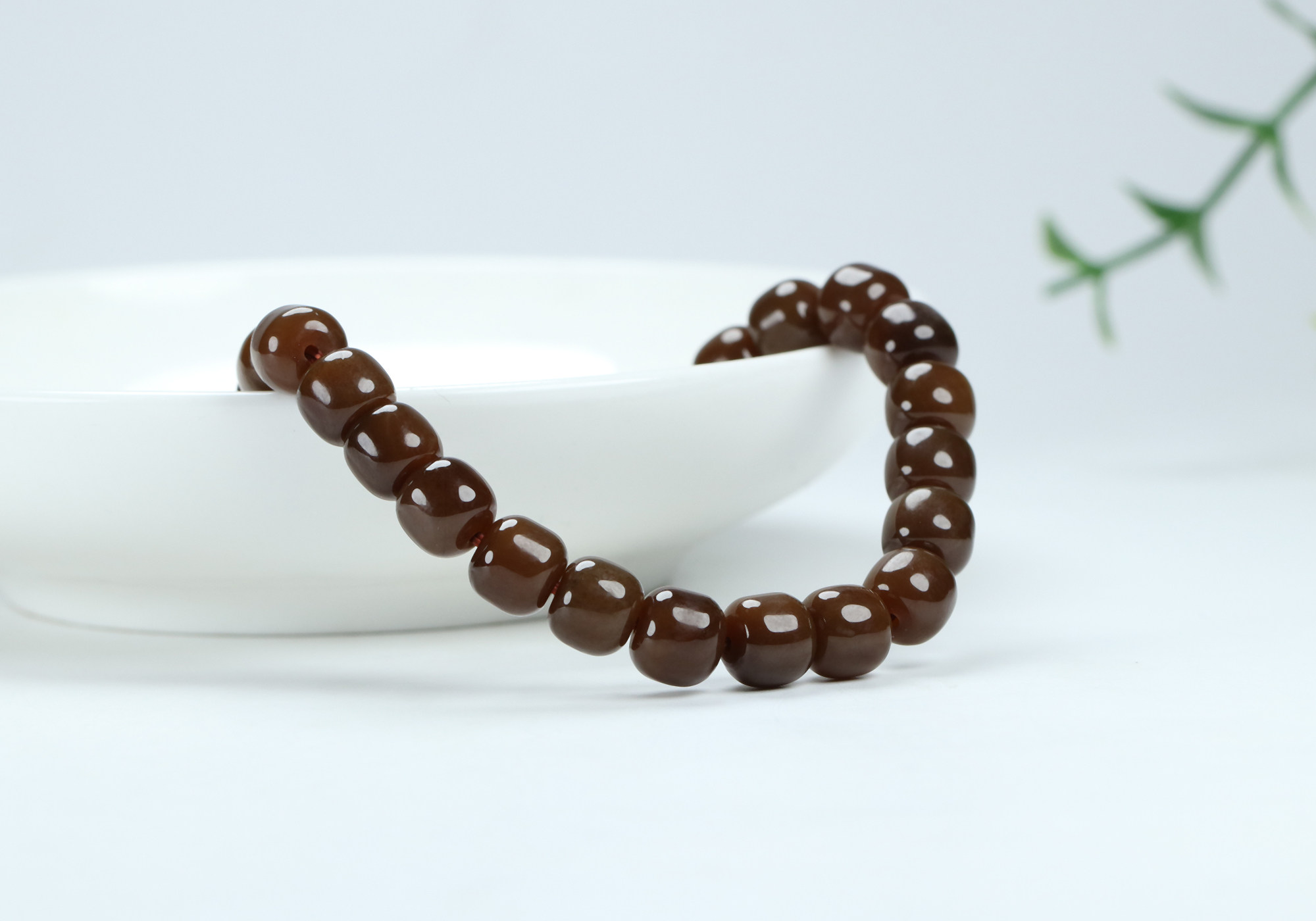 免保【一见倾心】和田玉糖玉桶珠仿古手链手串20.87g