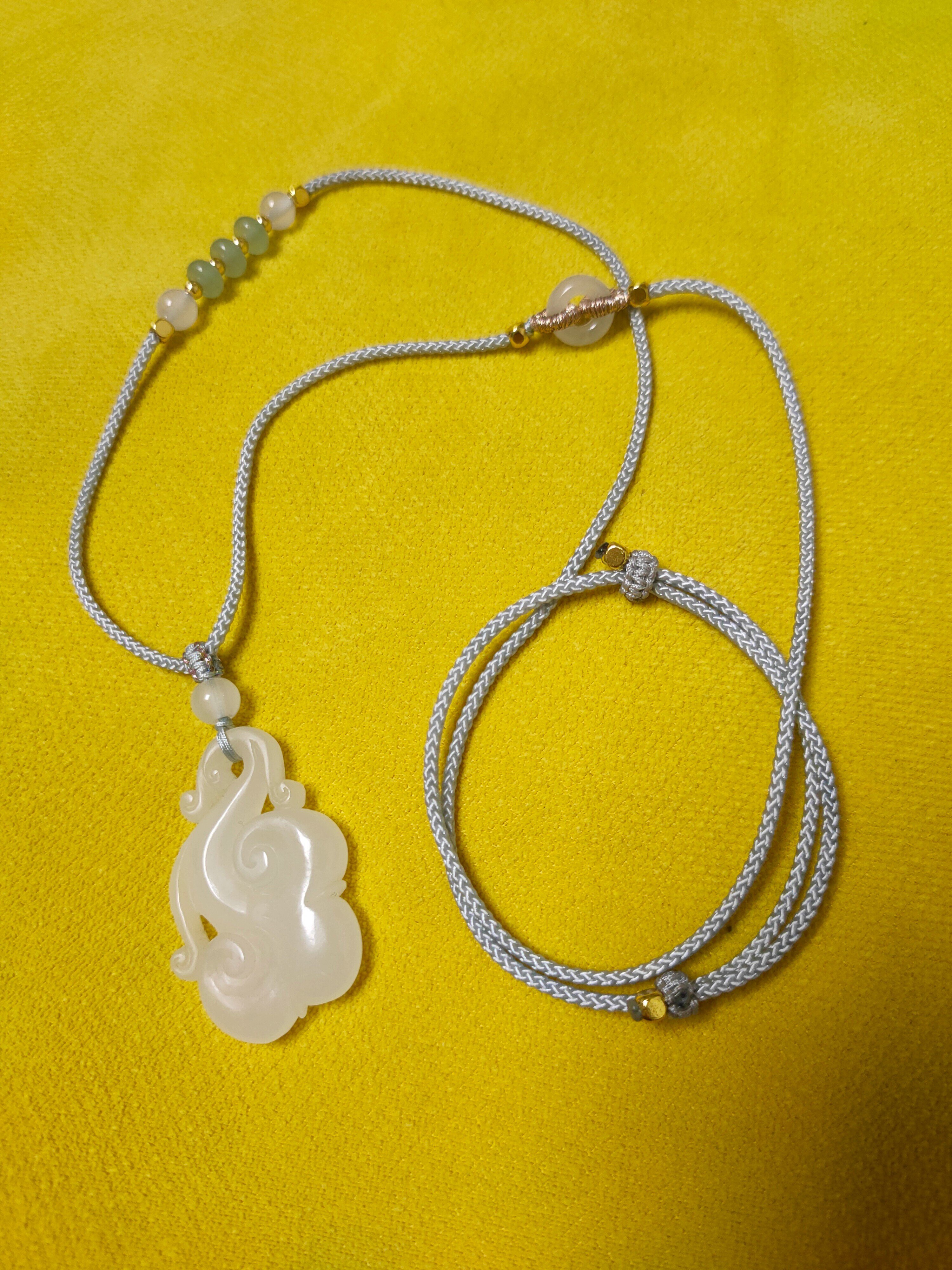 手工编织项链绳子玉吊坠挂绳挂脖翡翠玉坠玉佛平安扣挂绳编绳男女