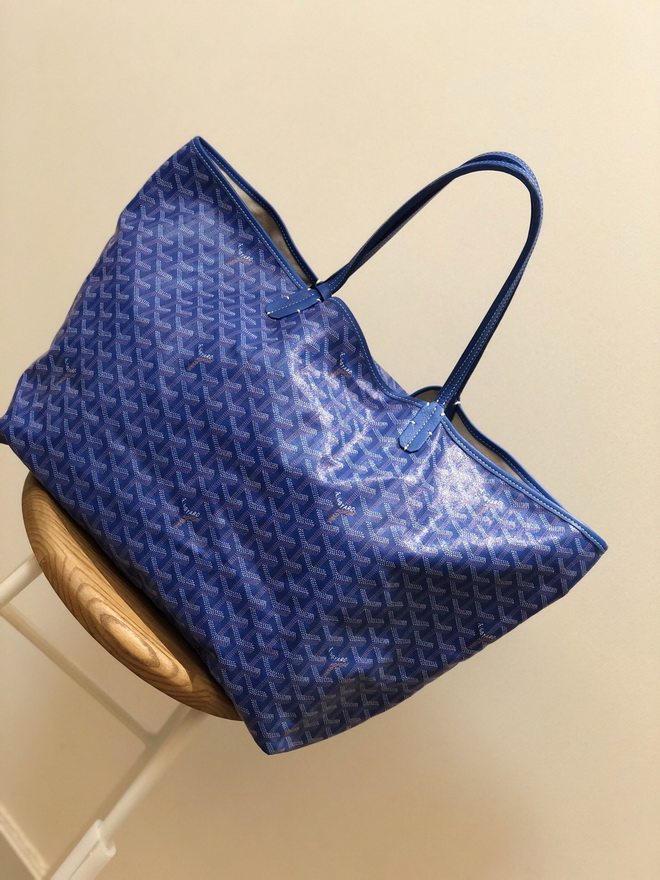 [即刻拍][中检][9.5新]goyard戈雅蓝色大号狗牙托特沙滩包671gy