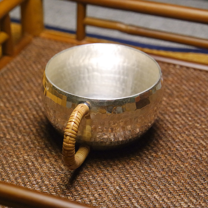 【精品银杯】《闲时》纯银杯40ml纯银999茶席美器泡茶家用