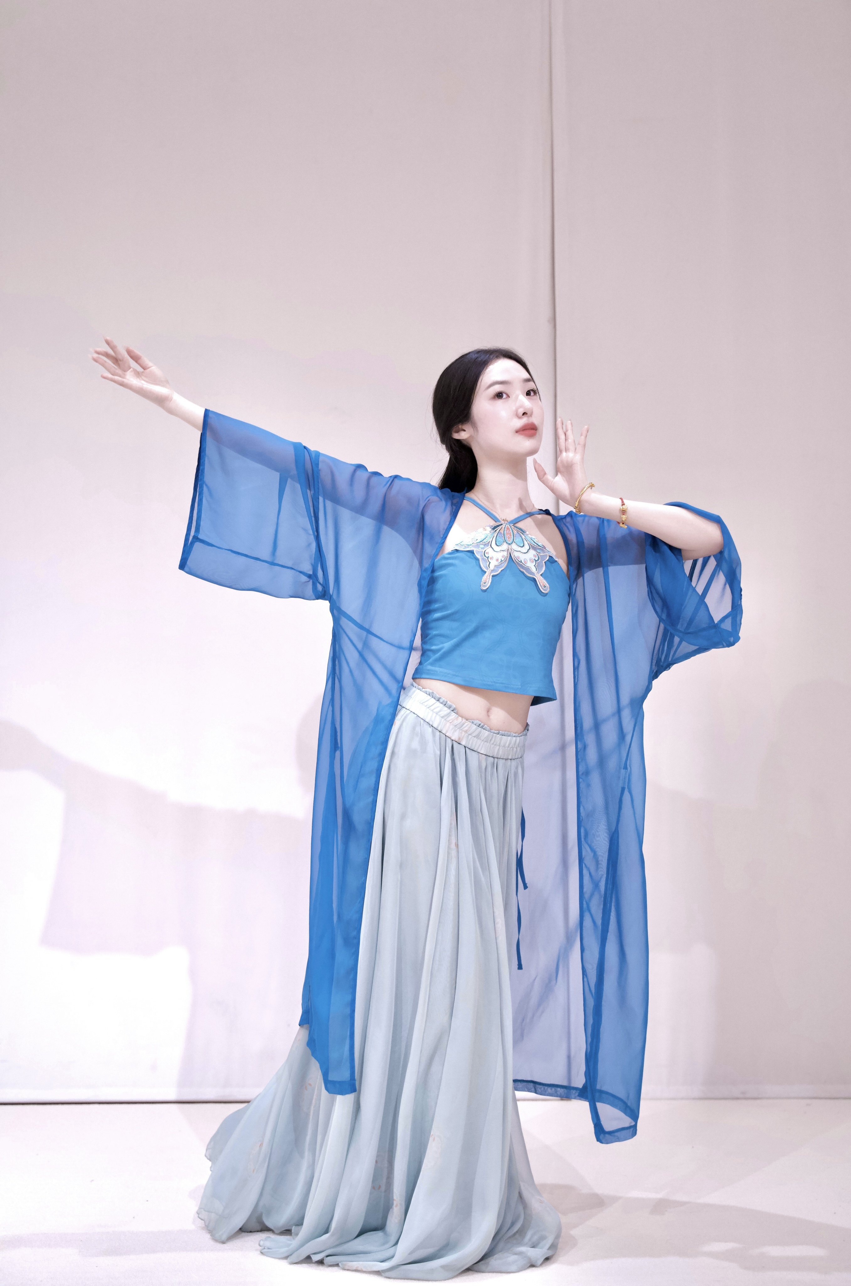 芙帛古典舞蹈服装大摆裙古风仙气飘逸纱衣练功演出服外披上衣套装