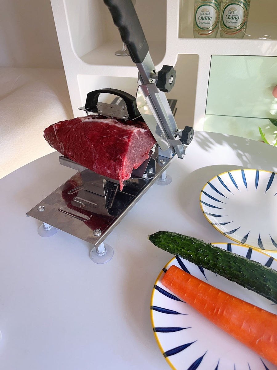 牛肉卷切片机不锈钢火锅店专用肥牛卷切肉片机商用手动牛肉刨肉机
