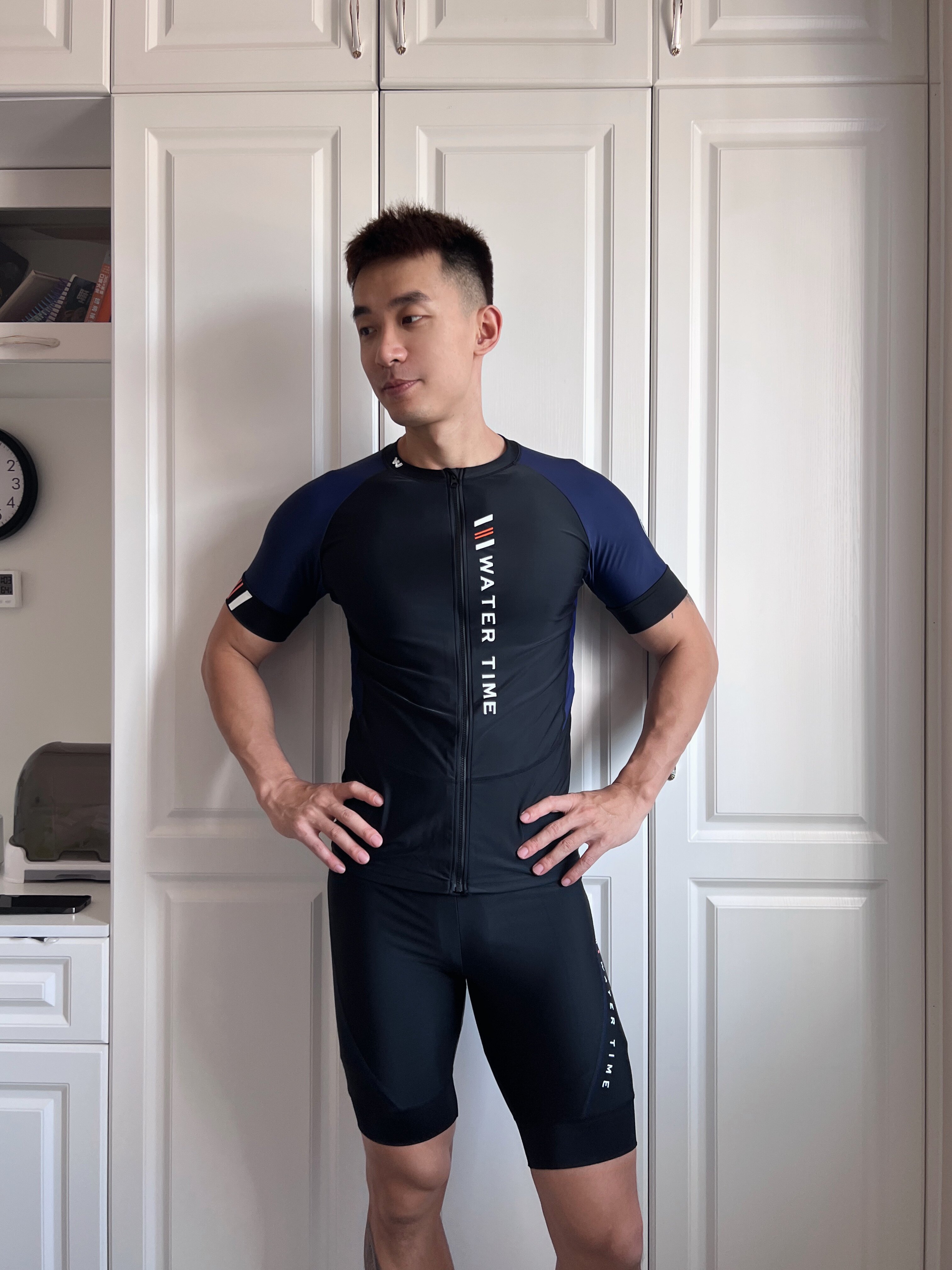 watertime男士泳衣上衣套装2025新款短袖冲浪服专业防尴尬泳裤男