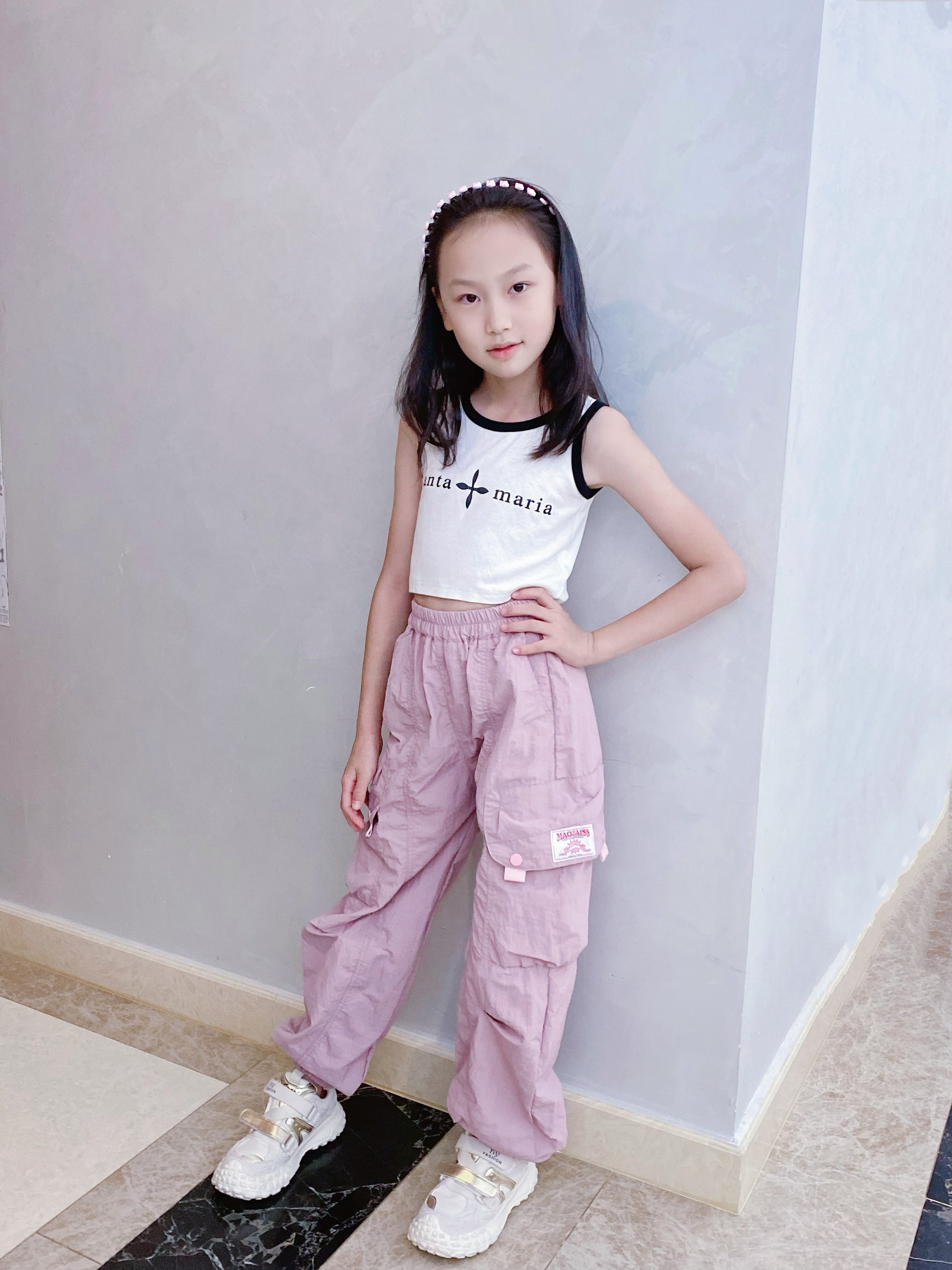 女童裤子春装2025新款洋气童装女孩长裤春秋休闲运动裤儿童工装裤